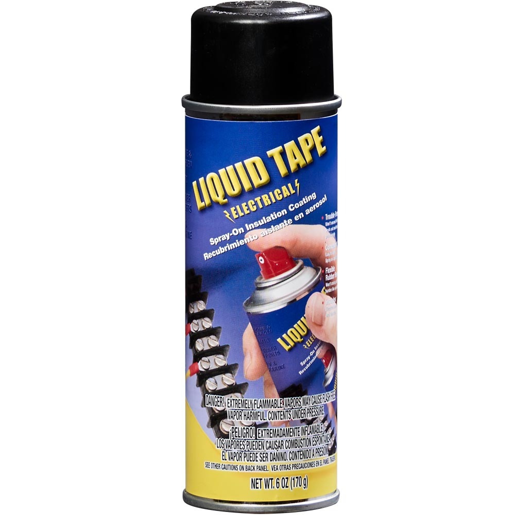 Plasti Dip Liquid Electrical Rubber Coating Spray — 6oz, Black, Spray-On Insulation, 6 Pk, Model# 16003-6